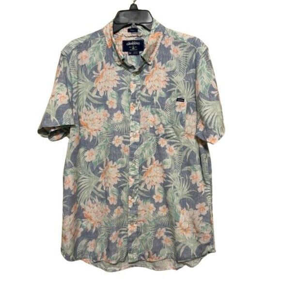 Chubbies Hawaiian Floral Print Short Sleeve Button Down Shirt Mens Medium Aloha - Picture 1 of 6